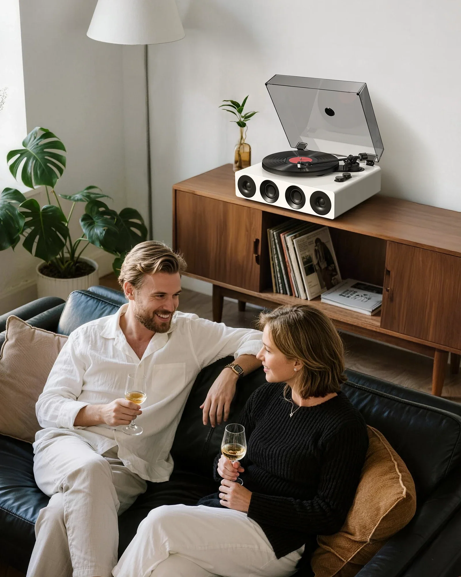 1 BY ONE All-in-One Turntable Modern White - Image 7