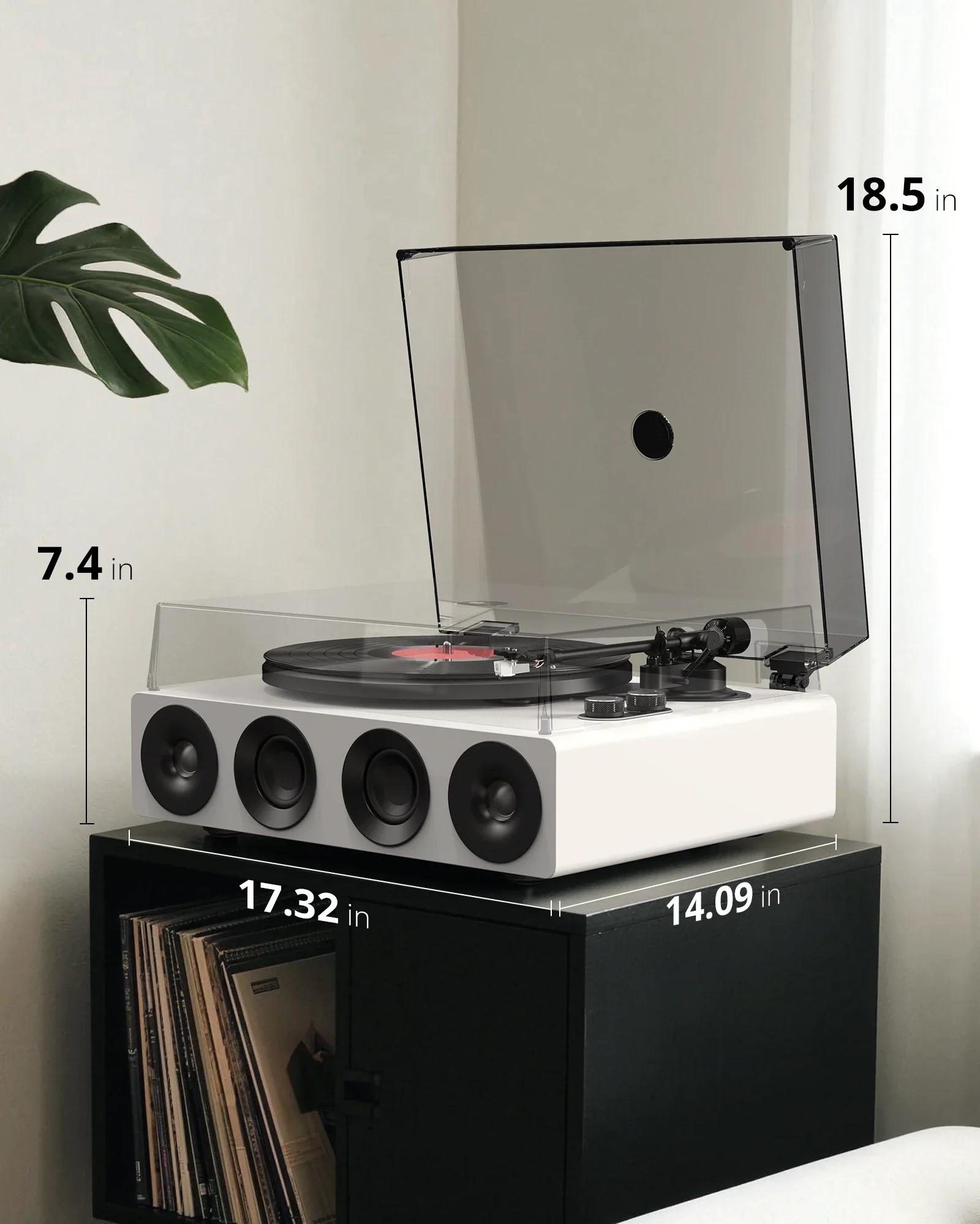 1 BY ONE All-in-One Turntable Modern White - Image 8
