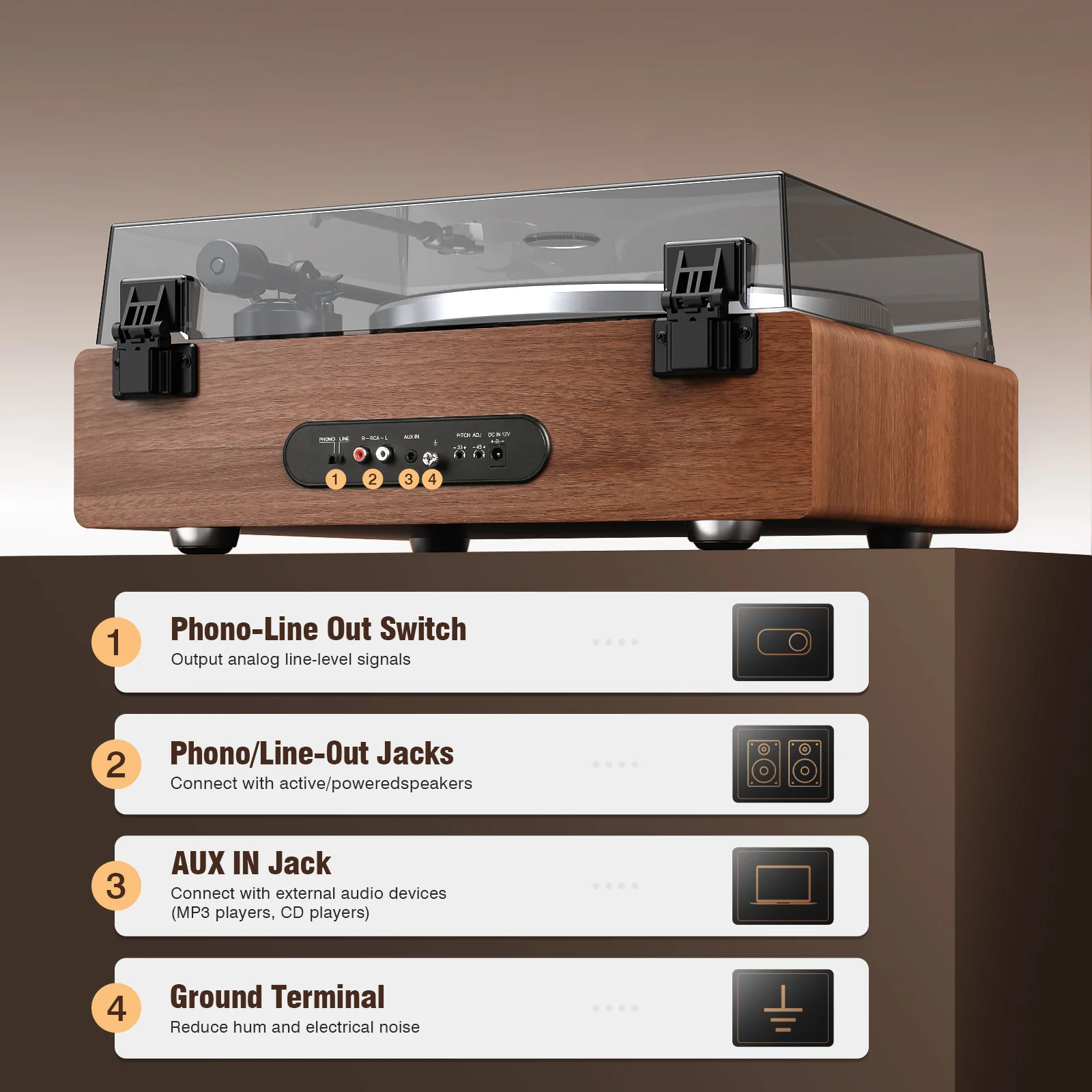 1 by ONE Vinyl Record Player - Image 3