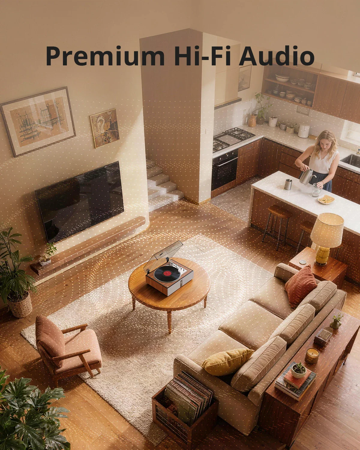 AT02 Automatic Vinyl Record Player with Built-In Speaker - Image 4
