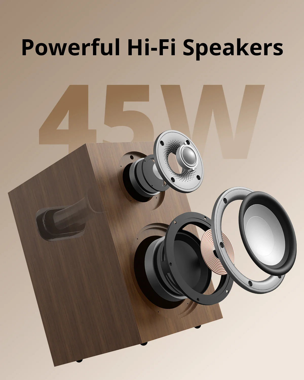 AT03 Automatic Vinyl Record Player with Speakers - Image 4
