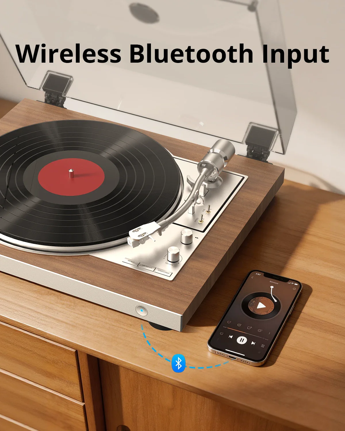 AT03 Automatic Vinyl Record Player with Speakers - Image 5