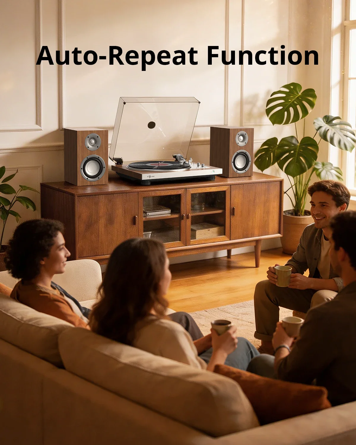 AT03 Automatic Vinyl Record Player with Speakers - Image 7